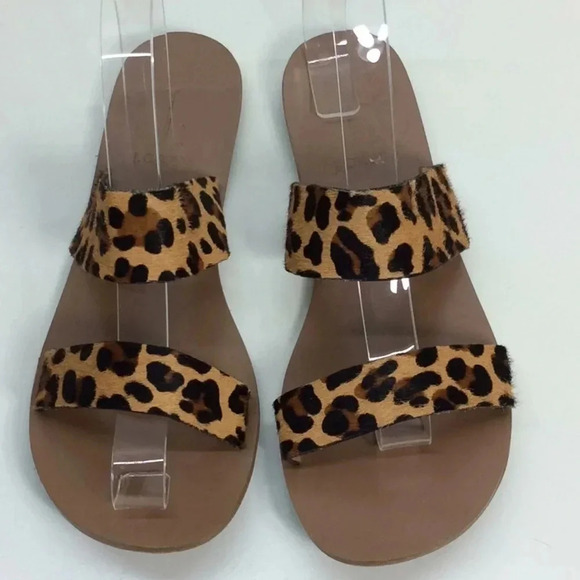 J. BY J. Crew Leopard 🐆 Suede Flat Sandals - Picture 2 of 8